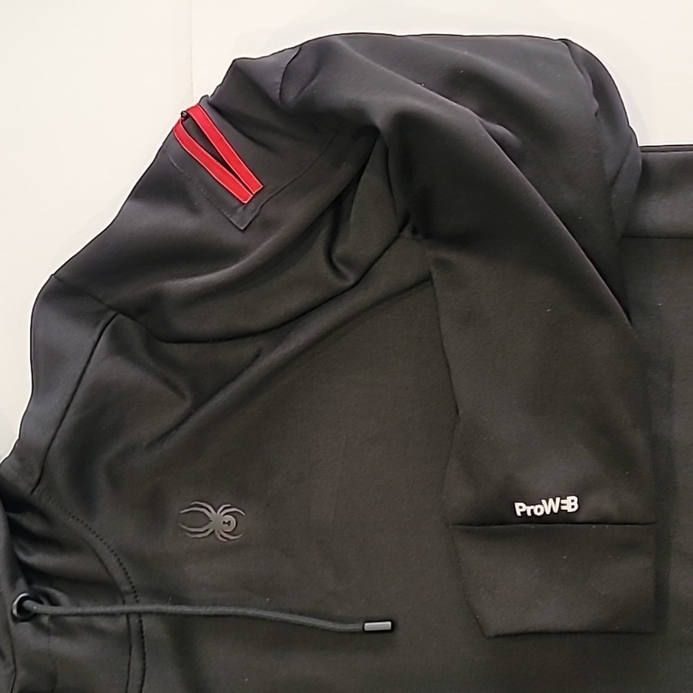 Spyder Mens Pullover Hoodie Sweatshirt Black Medium - Picture 3 of 12